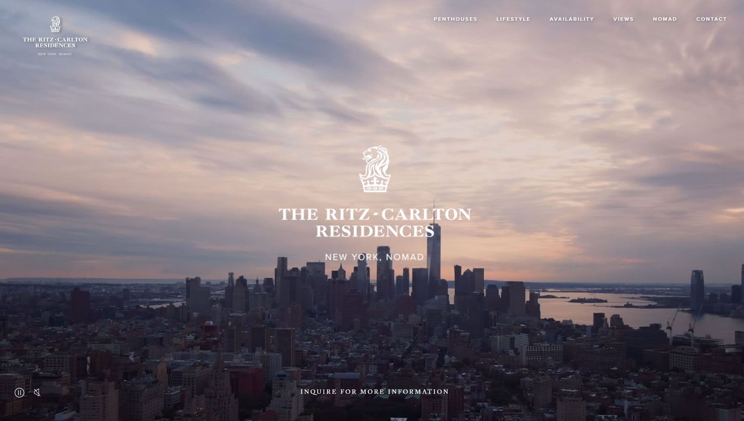 The Ritz-Carlton Residences — A polished web presence for the Ritz-Carlton Residences.